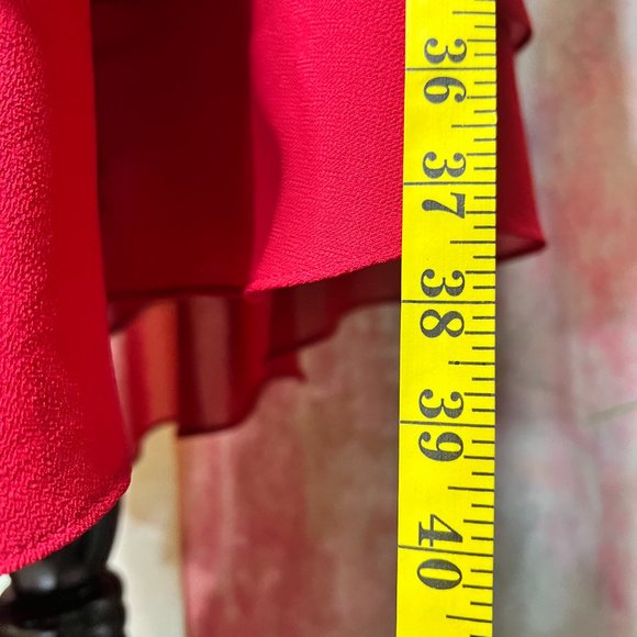 📌Karen Stevens Semi Formal Asymmetrical Chiffon Dress with Waterfall Neckline - Picture 8 of 15